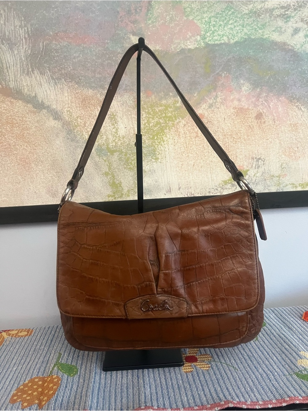 Coach Signature Ashley Shoulder Bag Brown Leather Purse Handbag F17646